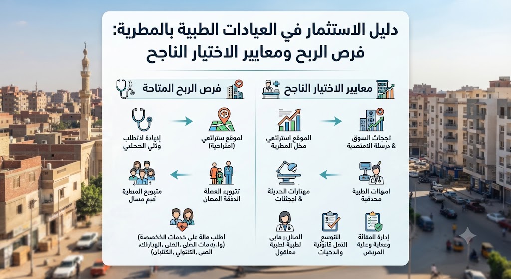 دليل الاستثمار في العيادات الطبية بالمطرية: فرص الربح ومعايير الاختيار الناجح