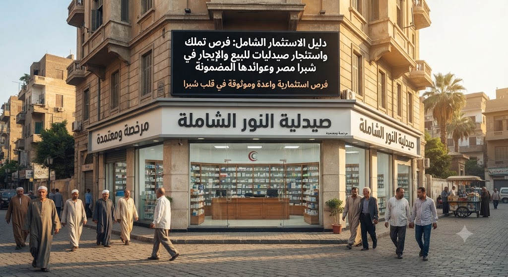 دليل الاستثمار الشامل: فرص تملك واستئجار صيدليات للبيع والإيجار في شبرا مصر وعوائدها المضمونة