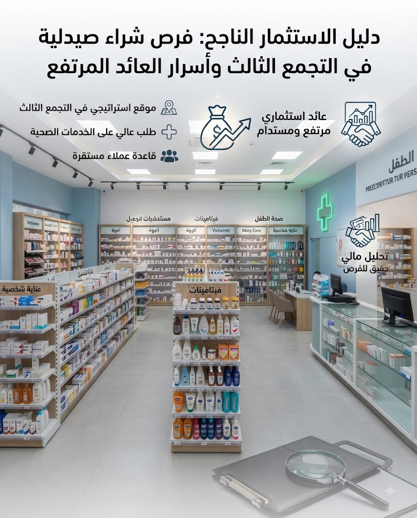 دليل الاستثمار الناجح: فرص شراء صيدلية في التجمع الثالث وأسرار العائد المرتفع
